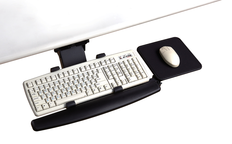 EZ0007 Single knob adjustable keyboard holder with mouse tray for ergonomics