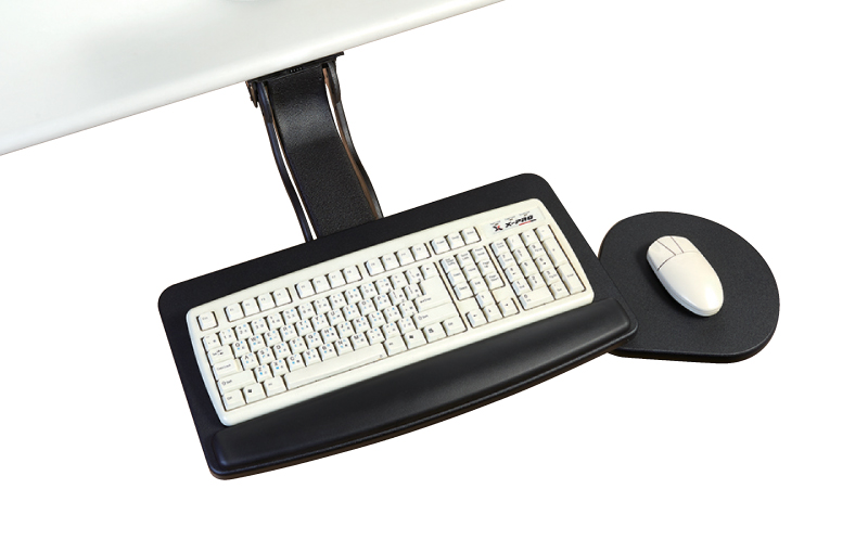 EZ0039-CO Single knob adjustable keyboard holder with swingable mouse tray for ergonomics