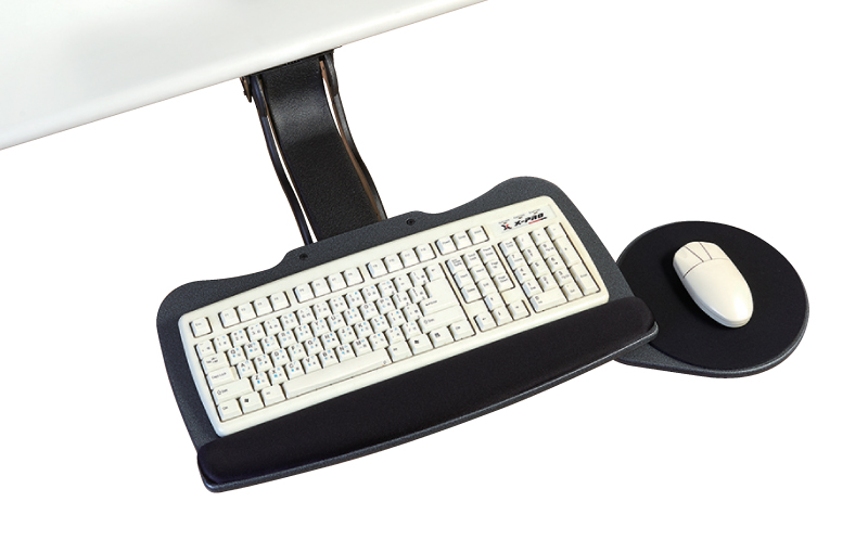 EZ0049-CO Single knob adjustable keyboard holder with swingable mouse tray for ergonomics