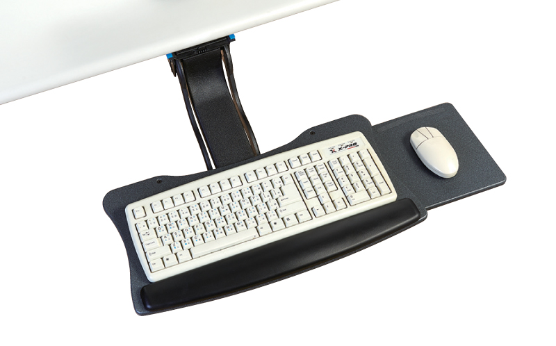 EZ0088-CO Single knob adjustable keyboard holder with adjustable mouse tray for ergonomics