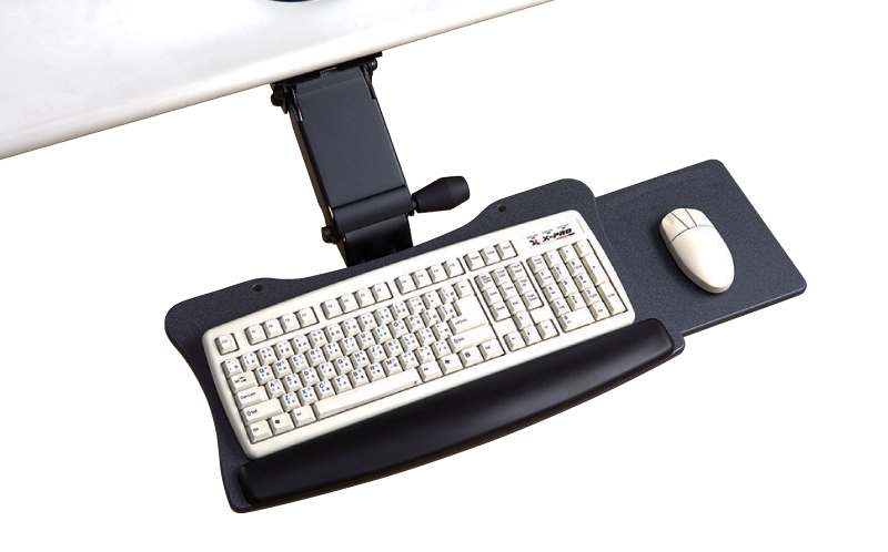 EZ0088-EZSL Single knob adjustable keyboard holder with adjustable mouse tray for ergonomics