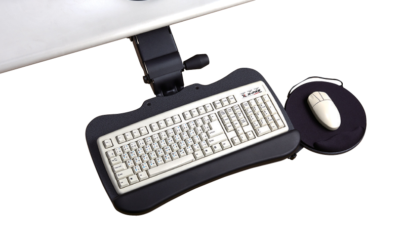 WK29141AEZSS Single knob adjustable keyboard holder with swingable mouse tray for ergonomics