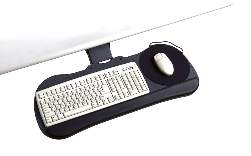 WK30151A Single knob adjustable keyboard holder with room for a mouse tray for ergonomics
