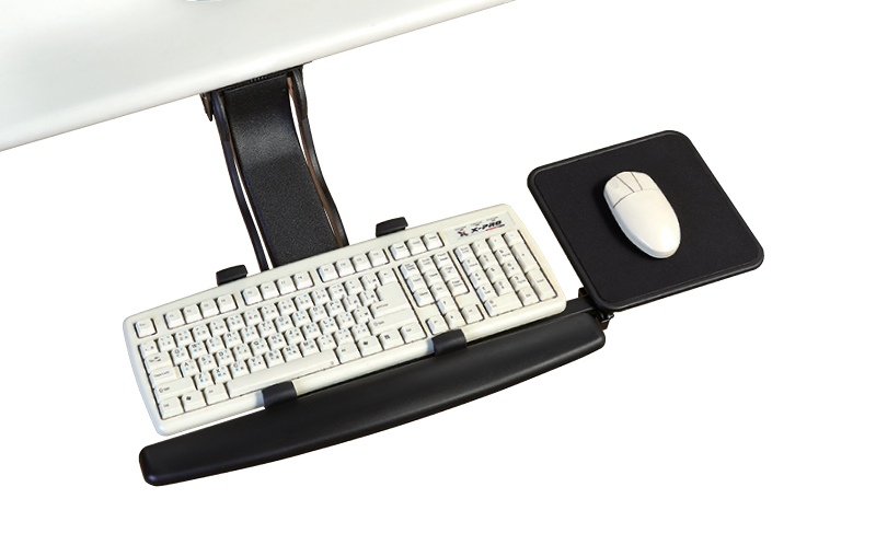 ez0007-CO Single knob adjustable keyboard holder with swingable mouse tray for ergonomics