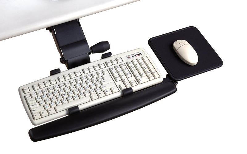 ez0007-EZSS Single knob adjustable keyboard holder with mouse tray for ergonomics